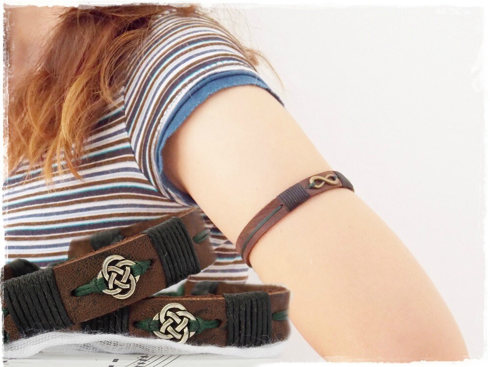 Upper Arm Bracelet Celtic Leather Armaband Elven LARP Armlet