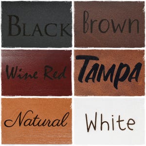 May include: Leather swatches in six colors: black, brown, wine red, natural, Tampa, and white.