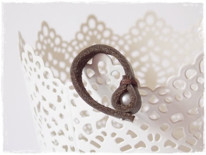 Pearl Ring Band Freshwater Pearl Ring Stone Leather Ring Beaded Ring Mermaid - Picture 3 of 12