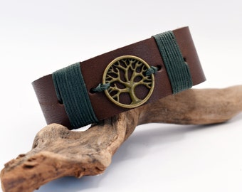 PERSONALIZED Yggdrasil Bracelet, Celtic Tree Of Life Bracelet, Viking Bracelet Cuff, Nordic Leather Bracelet