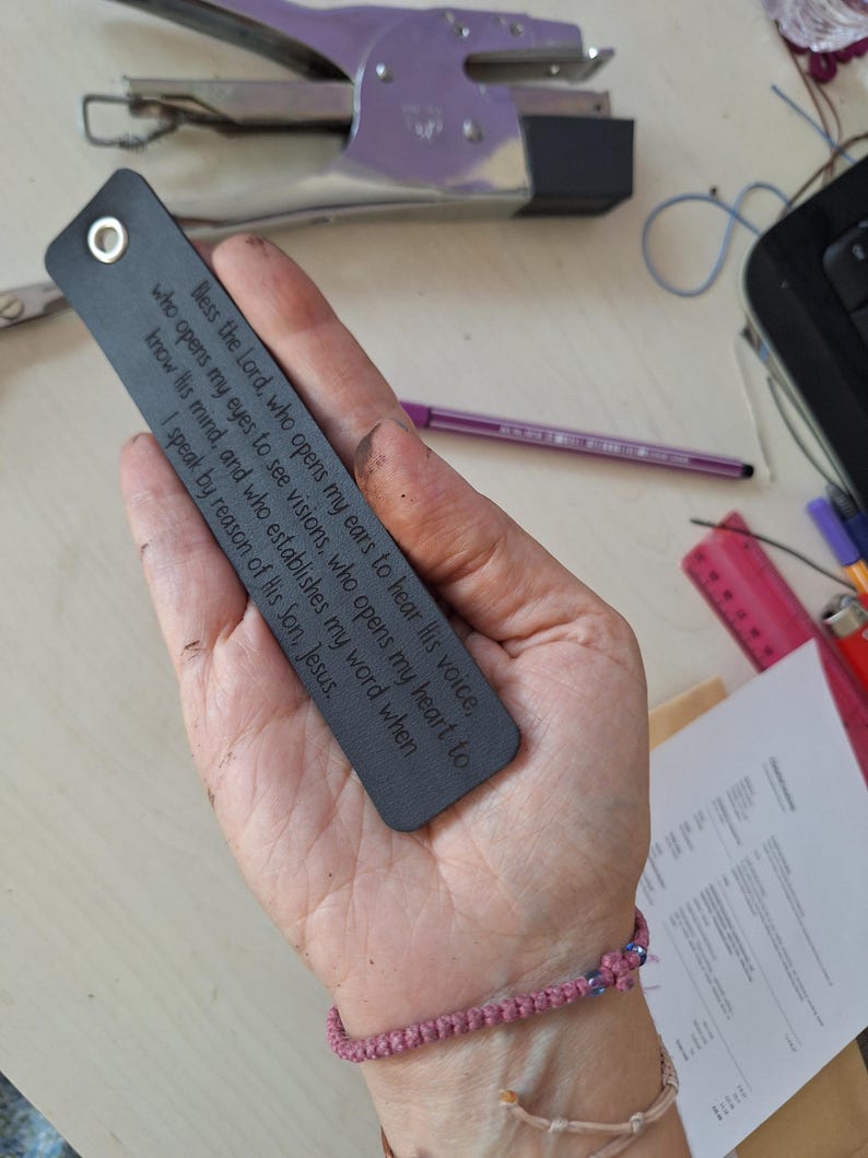 Handmade PERSONALIZED Leather Bookmark, 3rd Anniversary Bookmark - Gift for Readers, Book Lovers, Teachers image 14