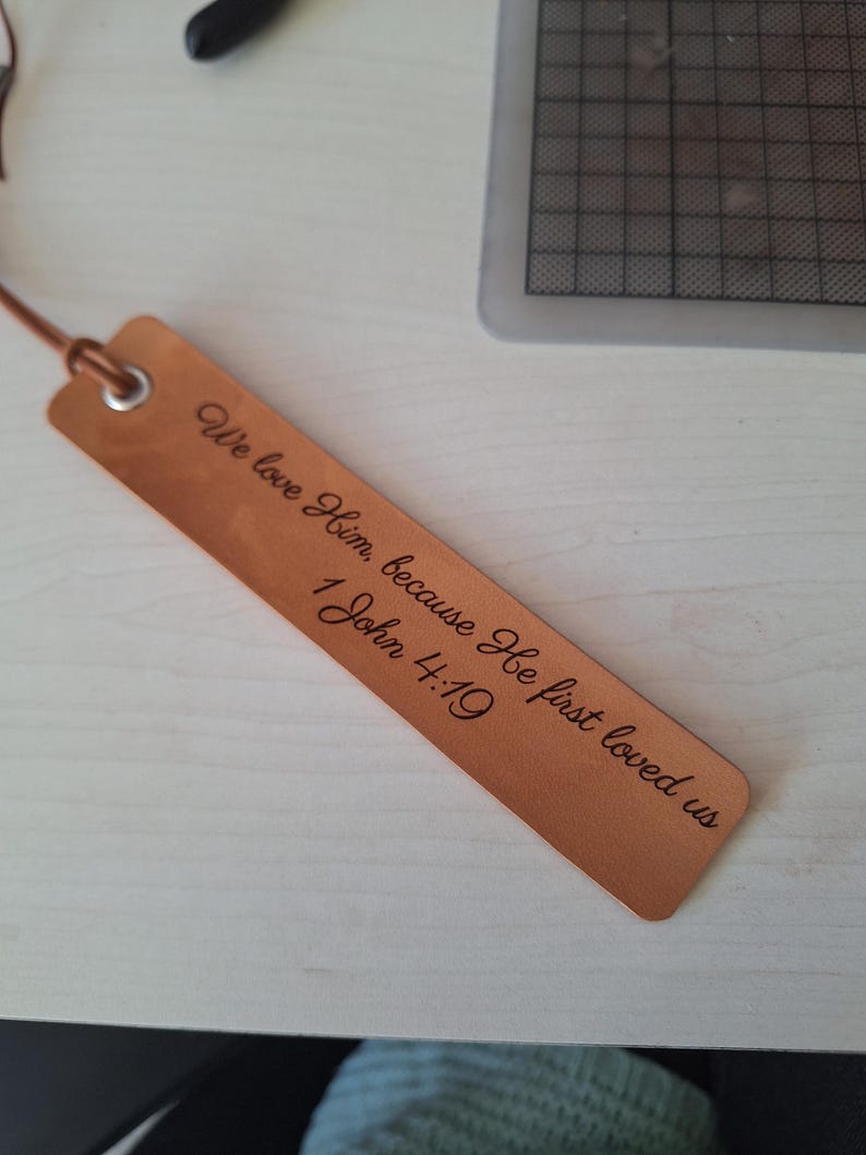 Handmade PERSONALIZED Leather Bookmark, 3rd Anniversary Bookmark - Gift for Readers, Book Lovers, Teachers image 10