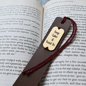 PERSONALIZED Leather Bookmark, Custom Engraved Bookmark, Leather Anniversary Gift, 3rd Anniversary Bookmark, Bibliophile Bookmark Gift