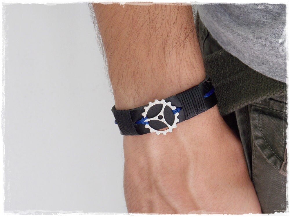 Herren Lederarmband Steampunk Lederarmband Herren Steampunk Armband - Bild 4 von 13