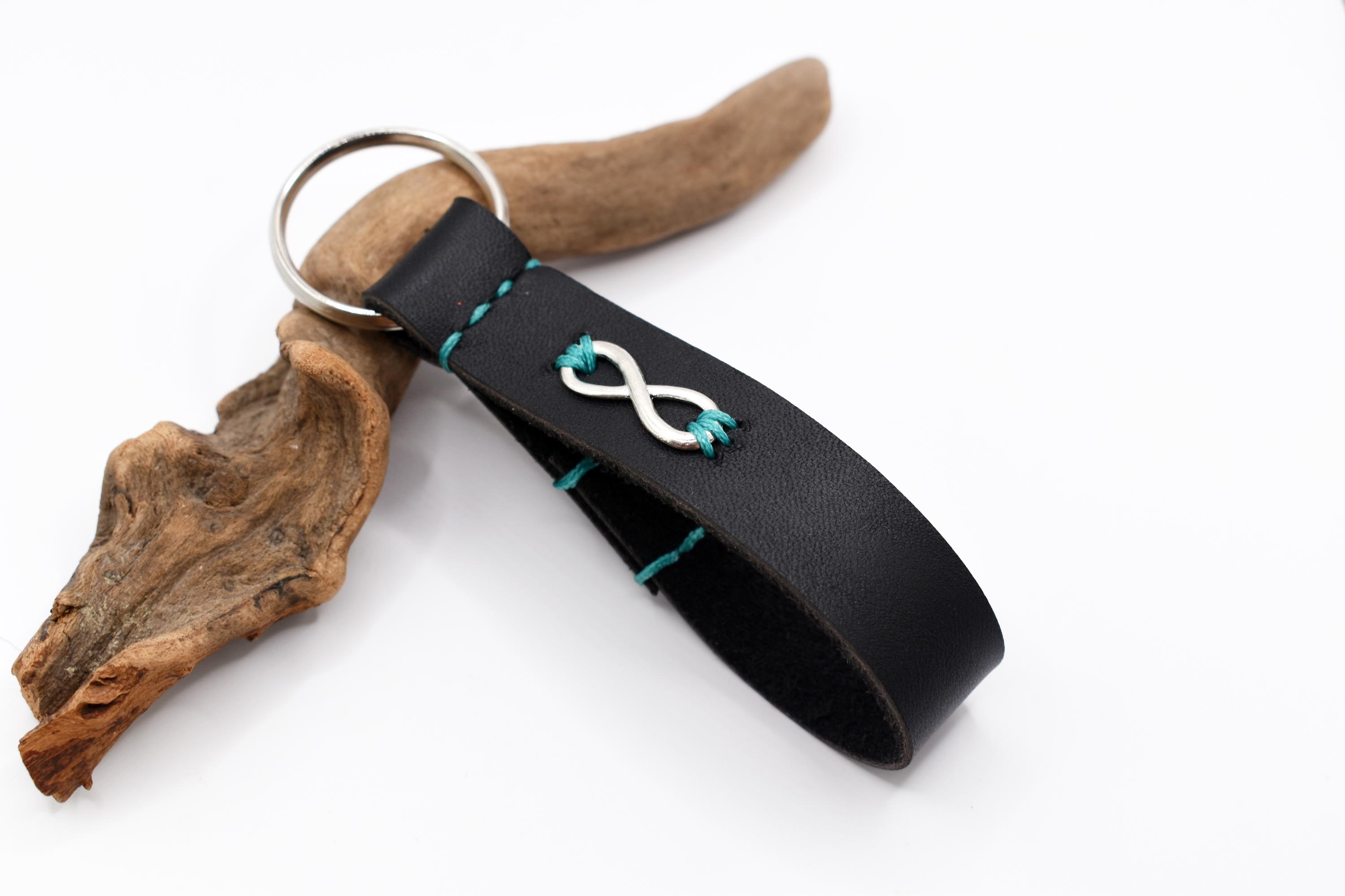 PERSONALIZED Infinity Keyfob, 3rd Anniversary Keychain, Memorial Keychain, Forever Kering, Men's Leather Keychain