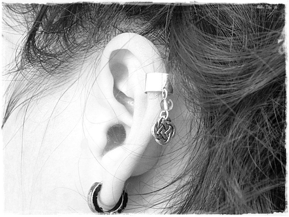 Ear cuff celtico ear cuff elfico tradizionale irlandese nodo orecchino senza pierce orecchino - Foto 6 di 11
