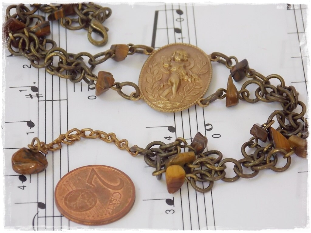 Cupid Brass Bracelet Victorian Bracelet Gothic Jewelry Renaissance Chainmaille - Bild 3 von 12