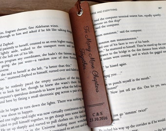 Handmade Personalised Leather Bookmark, 3rd Anniversary Bookmark - Gifts For Him - Gifts For Her - Special Day - Personalized Leather
