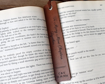 Handmade Personalised Leather Bookmark, 3rd Anniversary Bookmark - Gifts For Him - Gifts For Her - Special Day - Personalized Leather