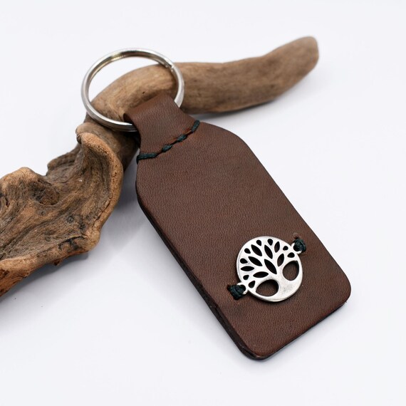 Keychain - Rectangle - Celtic Tree of Life - Leather Keychain - Rectangle - Celtic Tree of Life - Leather