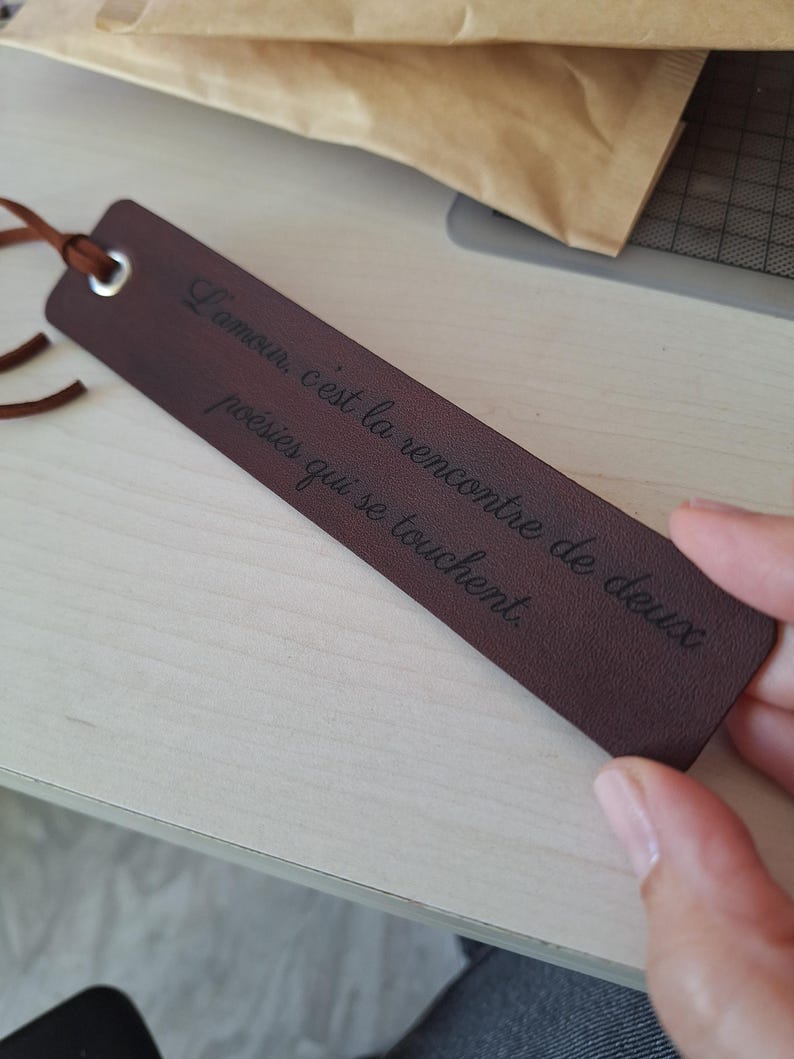 Handmade PERSONALIZED Leather Bookmark, 3rd Anniversary Bookmark - Gift for Readers, Book Lovers, Teachers image 11