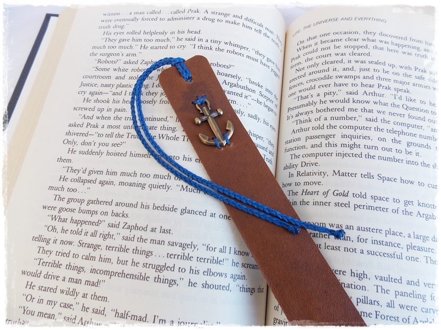 3rd Anniversary Bookmark Anchor Bookmark Leather Anniversary Gift Nautical - Foto 2 di 17