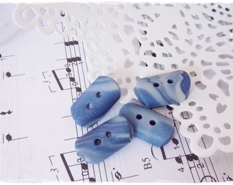 Polymer Clay Buttons, Navy Toggle Buttons, Nautical Blue Buttons, Oblong Blue Buttons, Crocheting Supplies, Rectangular Buttons, Navy Button