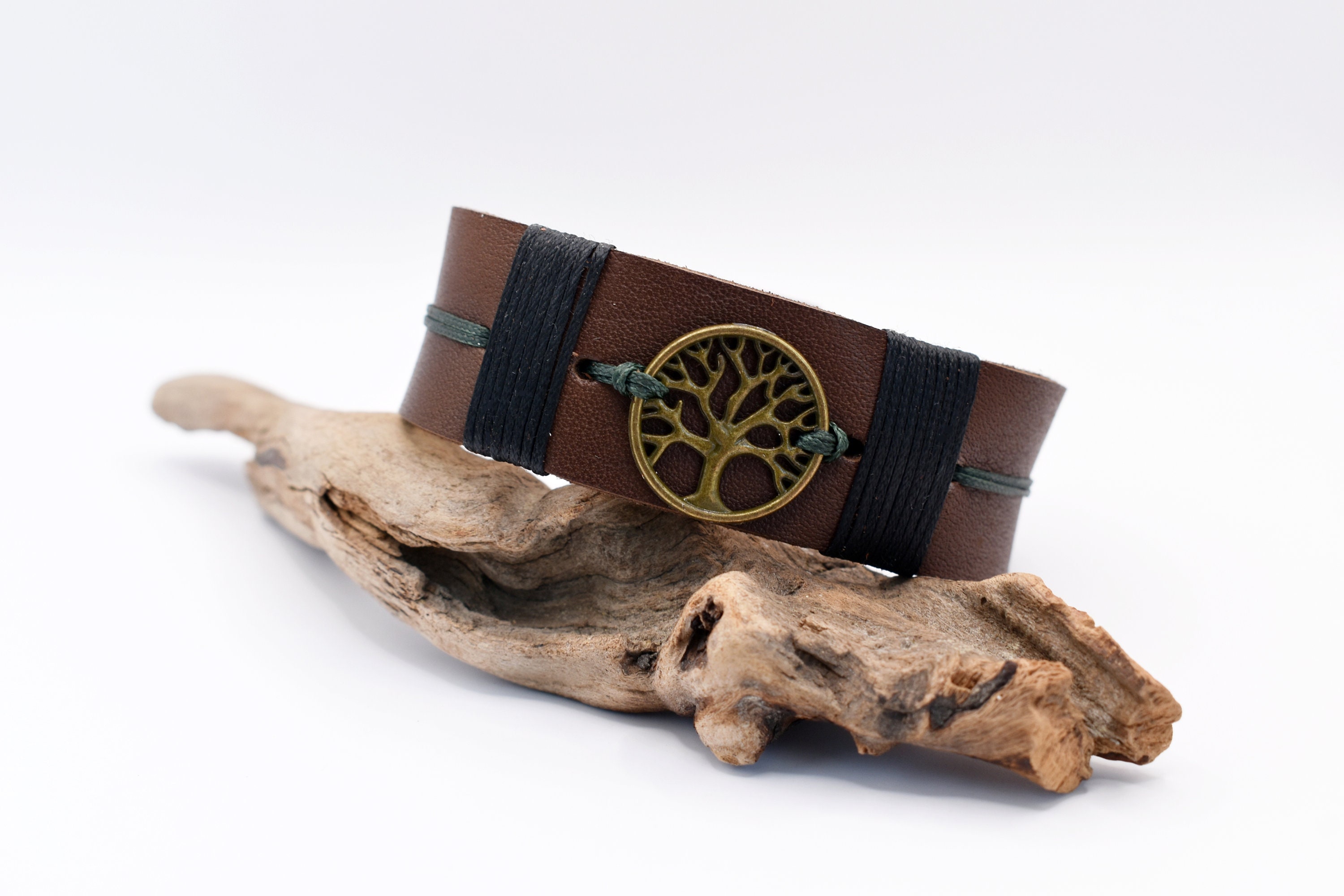 Men's Leather Bracelet Tree Of Life Bracelet Yggdrasil Bracelet Tree Of Life - Picture 4 of 17