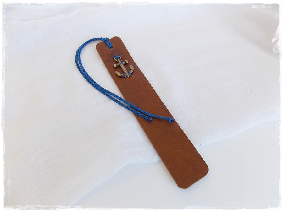 3rd Anniversary Bookmark Anchor Bookmark Leather Anniversary Gift Nautical - Foto 4 di 17