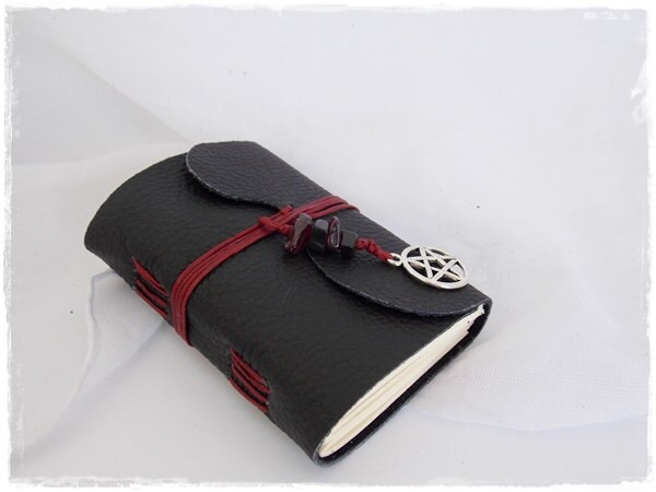 Pentacle Leather Journal Pocket Leather Notebook Pentagram Journal Black Leather - Imagen 3 de 8
