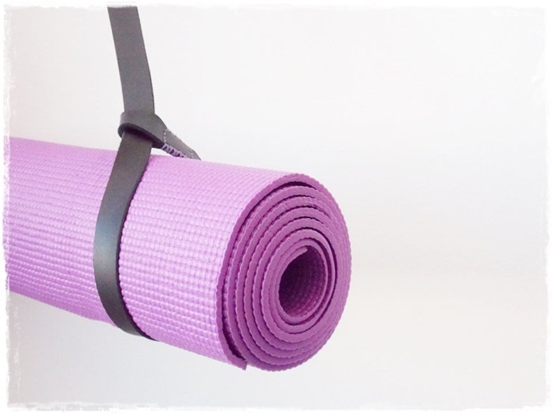 Yoga Mat Strap Black Leather Mat Strap Yoga Mat Carrier Etsy