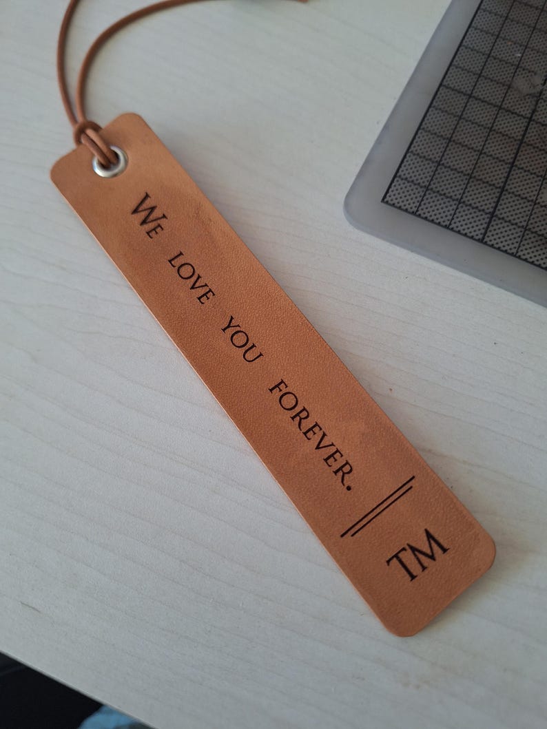 Handmade PERSONALIZED Leather Bookmark, 3rd Anniversary Bookmark - Gift for Readers, Book Lovers, Teachers image 13