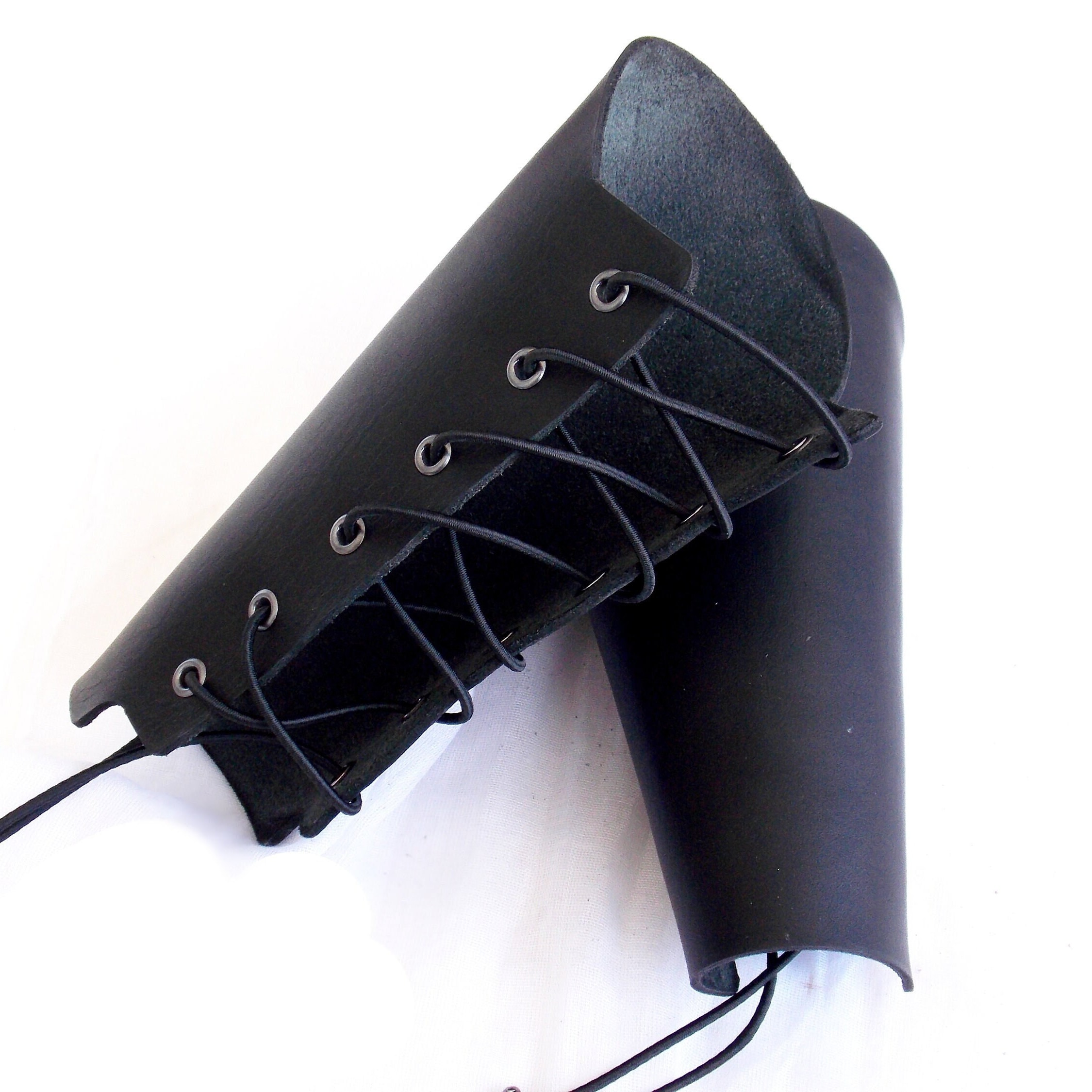 Black LEATHER Bracer, Medieval Leather Bracer, Cosplay Archery Armguard, Elven Renaissance Bracer, Archery Vambrace