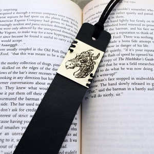 PERSONALIZED Dragon Bookmark, Fantasy Leather Bookmark, Bookworm Gift, Medieval Bookmark, 3rd Anniversary Bookmark