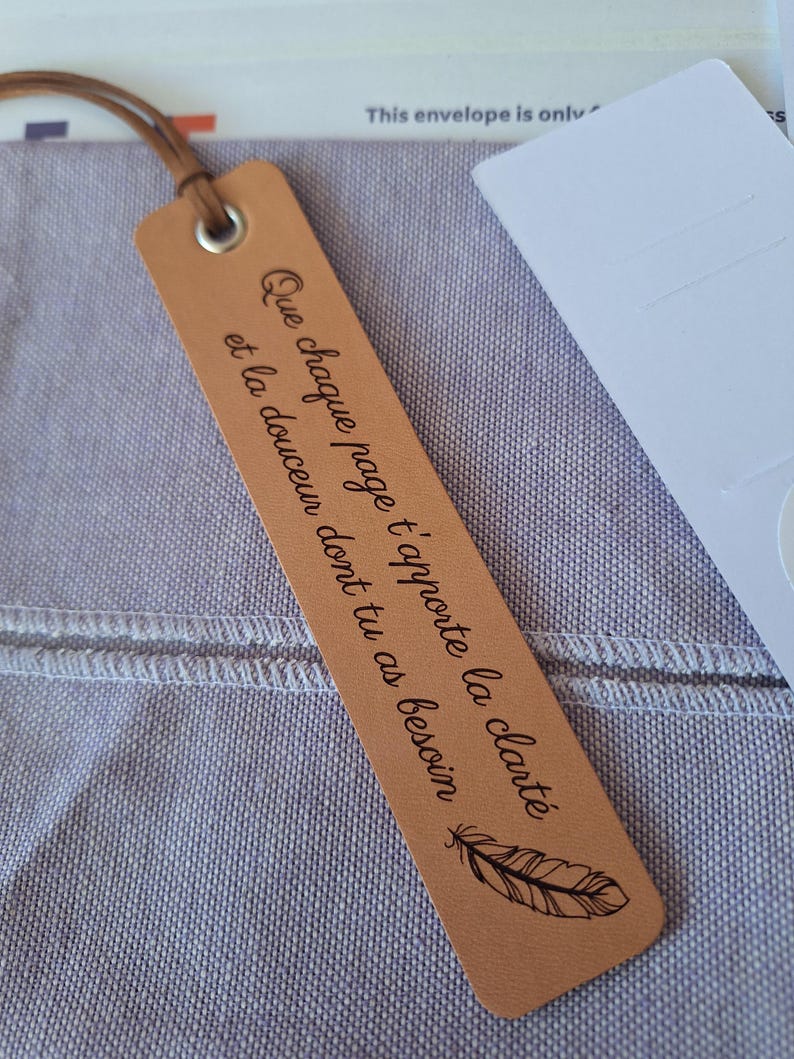 Handmade PERSONALIZED Leather Bookmark, 3rd Anniversary Bookmark - Gift for Readers, Book Lovers, Teachers image 16