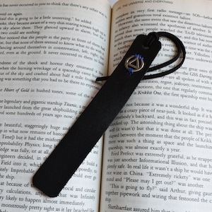PERSONALIZED AA Bookmark, Sobriety Bookmark, Leather Anniversary Gift, Alcoholics Anonymous Bookmark, Serenity Bookmark, Recovery Gift