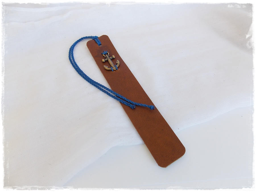 3rd Anniversary Bookmark Anchor Bookmark Leather Anniversary Gift Nautical - Foto 5 di 17