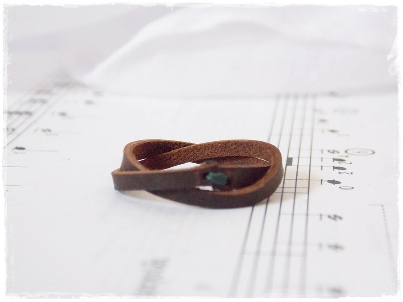 Dainty Leather Ring, Braided Ring, Irish Celtic Ring, Elven Leather Ring, Rustic Leather Band, Nordic Leather Ring, Tribal Wiccan Ring Band image 3