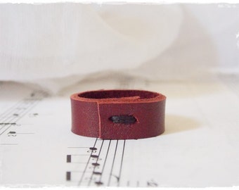 Wine Red Leather Ring, Vampire Ring, Burgundy Leather Ring, Goth Leather Band, Gothic Ring, Nordic Leather Ring, Bloody Men's Leather Band