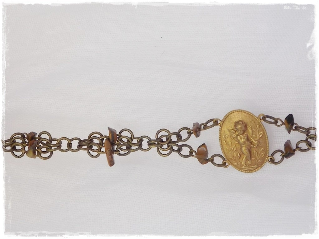 Cupid Brass Bracelet Victorian Bracelet Gothic Jewelry Renaissance Chainmaille - Bild 5 von 12