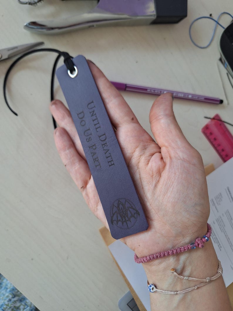 Handmade PERSONALIZED Leather Bookmark, 3rd Anniversary Bookmark - Gift for Readers, Book Lovers, Teachers image 12