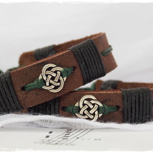 MEN'S BRACELET Mens Celtic Bracelet Irish Leather Bracelet Etsy