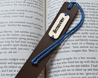 Custom Engraved Bookmark, PERSONALIZED Bookmark, Leather Anniversary Gift, Bookworm Bookmark, Romance Reader Bookmark, Name Day Gift