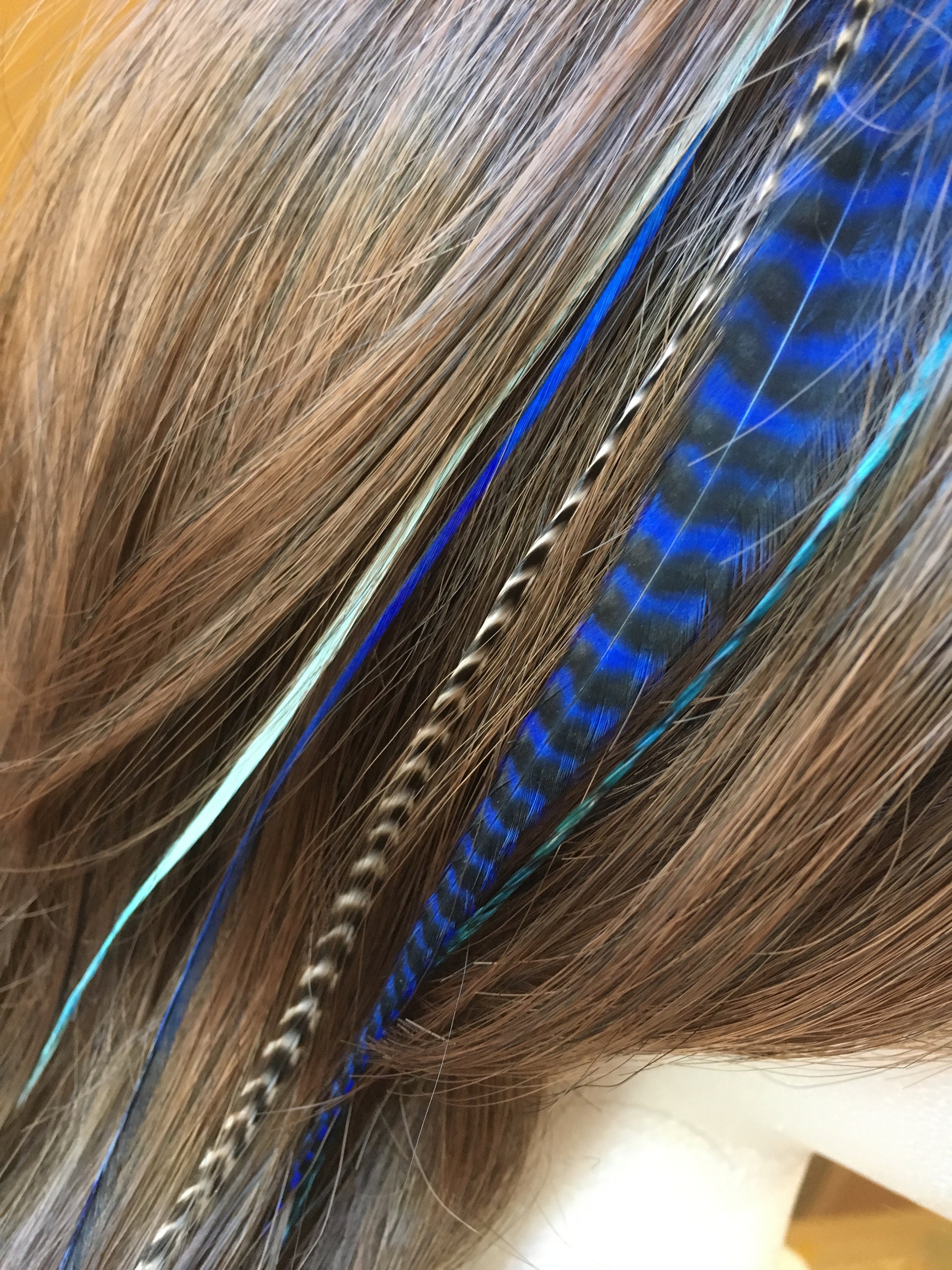 Extreme Blue Hair Feathers and Beads Kit 10