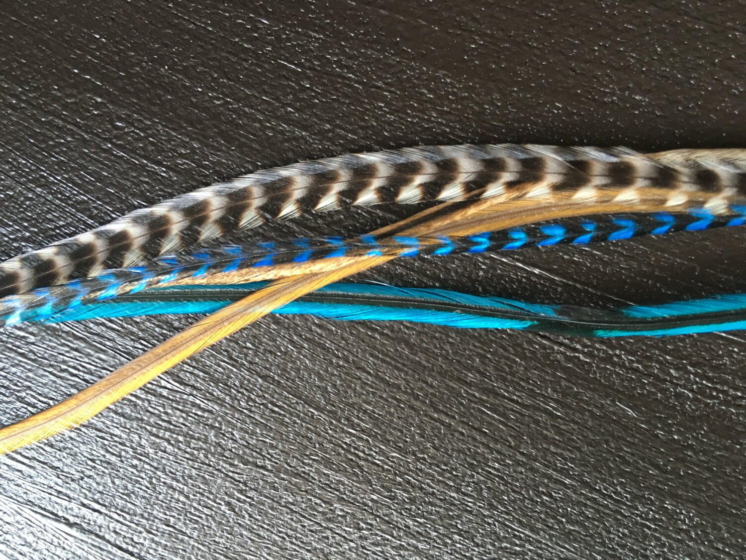 Feather Hair Extension Kit 5 Natural Bonded Rooster Feathers Etsy Canada