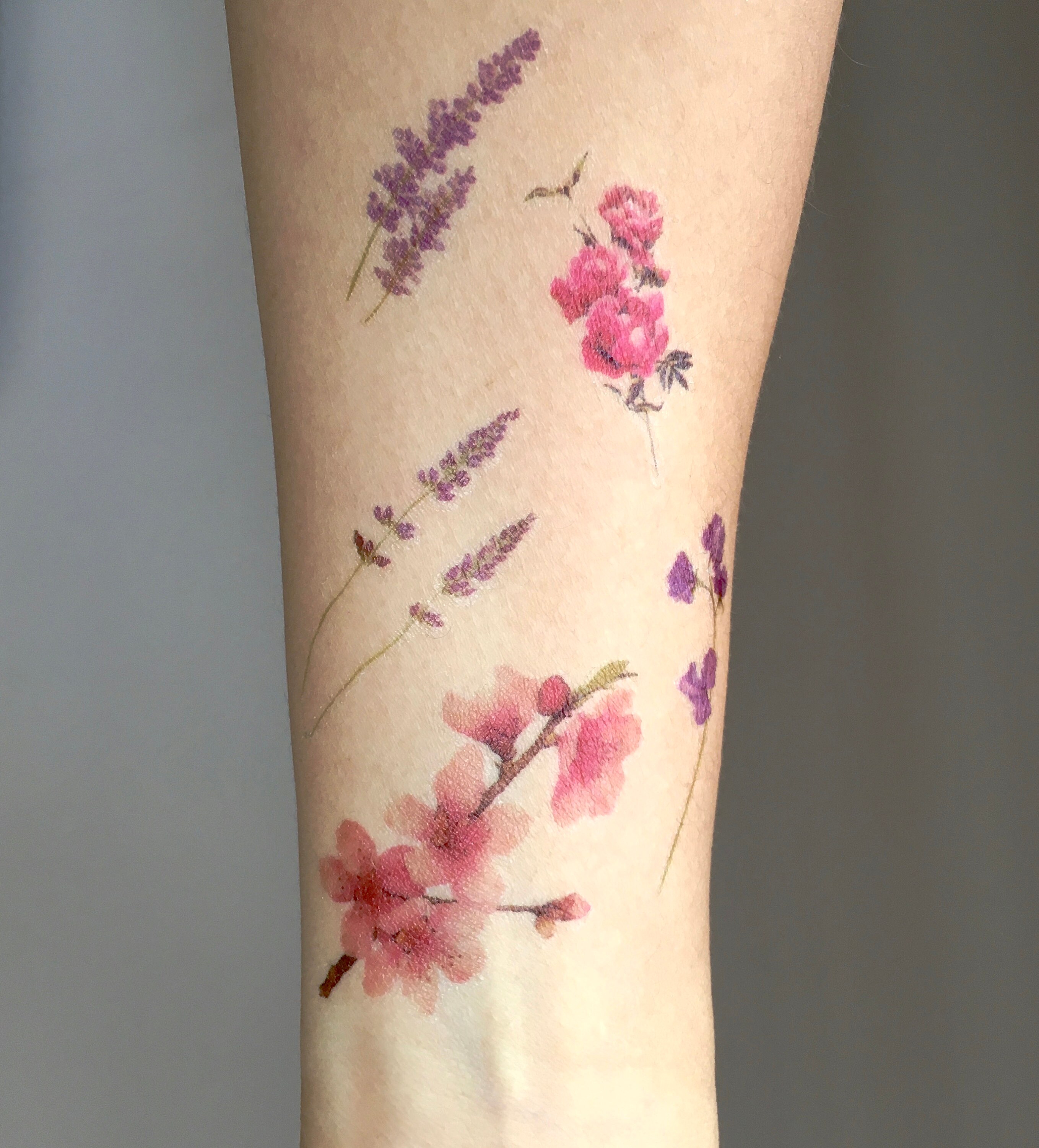 5 delicate floral temporary tattoos. Fresh spring bouquet | Etsy