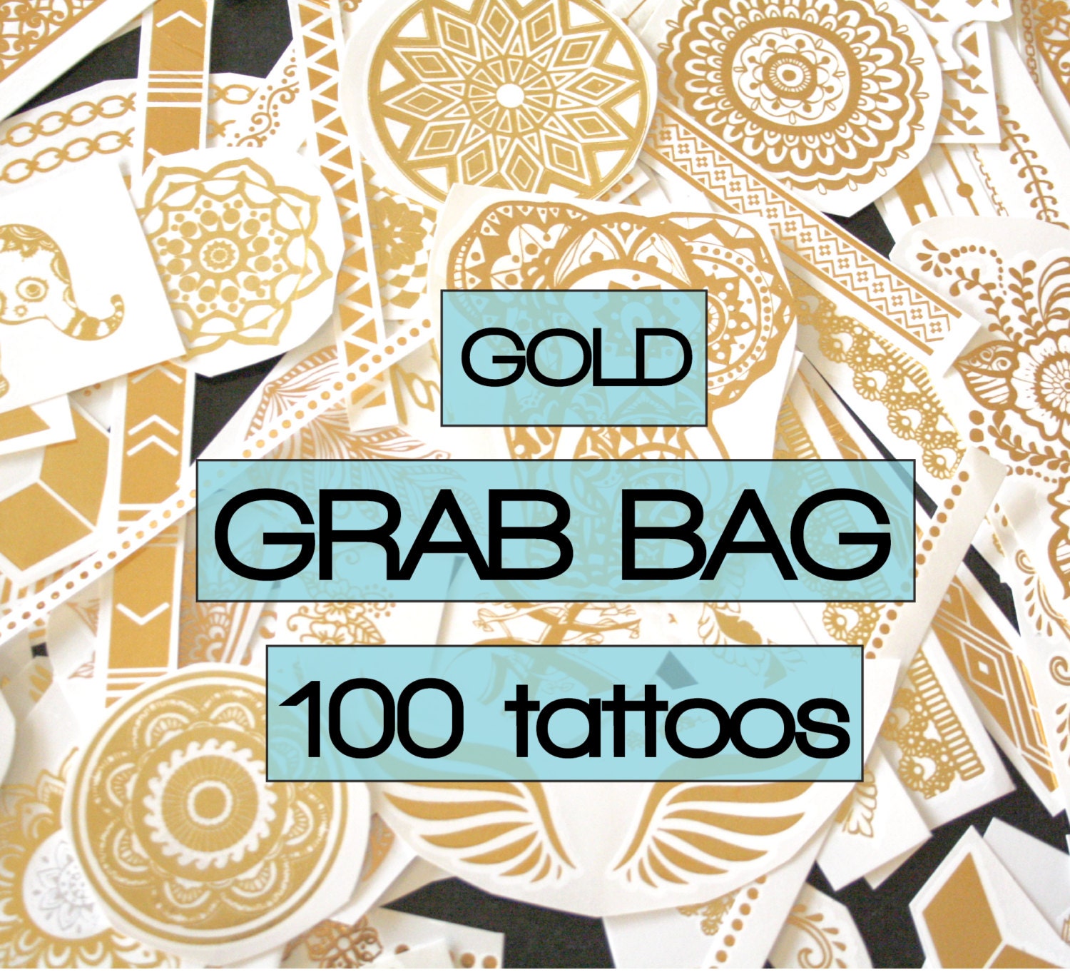 Flash Tatoo Gold Metallic Temporary Tattoos Sticker Body Art Flash Inspired