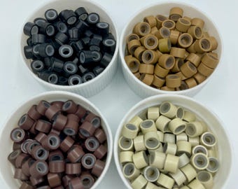 25-50-100 Silicone Lined Microbeads: 5mm Hair Extension Beads