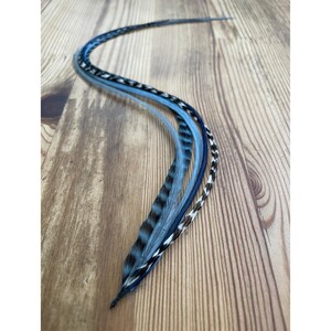Blue Feather Hair Extension Kit: Natural Rooster Feathers, DIY