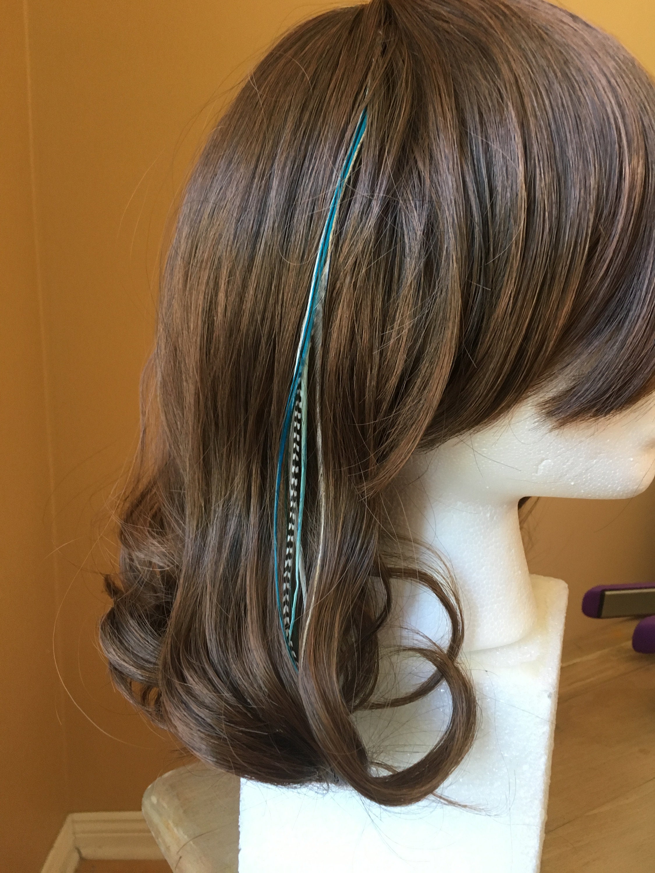 Feather Hair Extension Kit 5 Natural Bonded Thin Wispy Etsy Canada