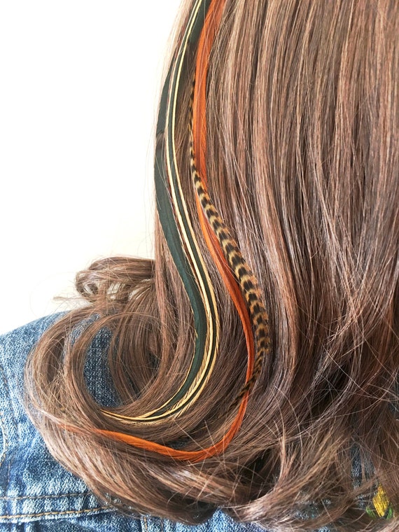 Feather Hair Extension Clip in Earth Colors Khaki Green - Etsy Australia Feather Hair Extension Clip in Earth Colors Khaki Green - Etsy Australia
