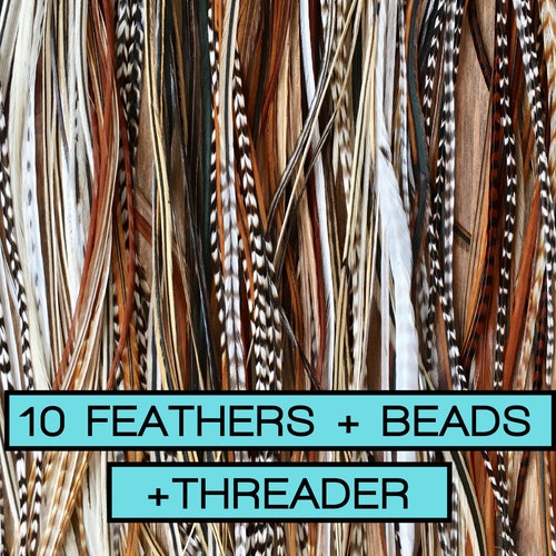 Feather Hair Extension Kit 5 Natural Bonded Thin Wispy Etsy Canada