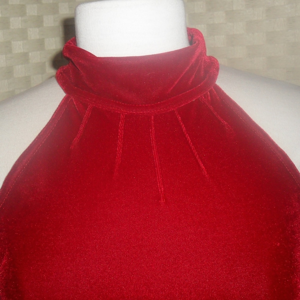 Ireland Vintage RED VELVET Sexy Maxi Sheath dress. Stretch wiggle dress