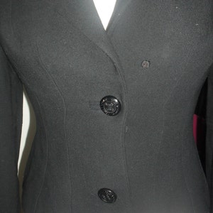 Ireland Vintage DOLCE&GABBANA Black Fitted Wool Gabardine Blazer Jacket.  Made in Italy