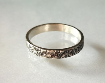 Ring 925 zwart gehamerde stapelring push-on ring knokkel damesring sterling lettergreep