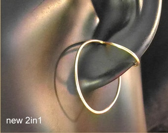 gift for her ear cuff 2in1 gold silver earcuff no piercing trend must have trend birthday gift