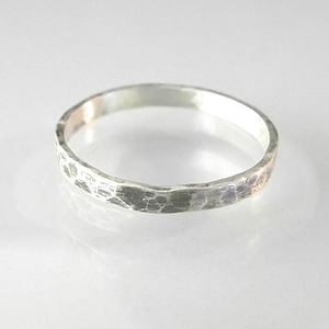 ring 925 sterling silver hammered women fingerring stacking