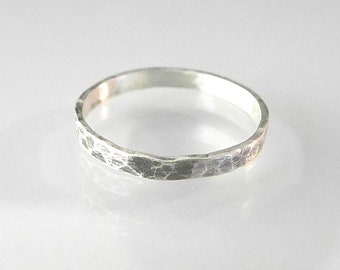 Bague 925 martelée bague empilable bague empilable jointure bague femme argent sterling noir