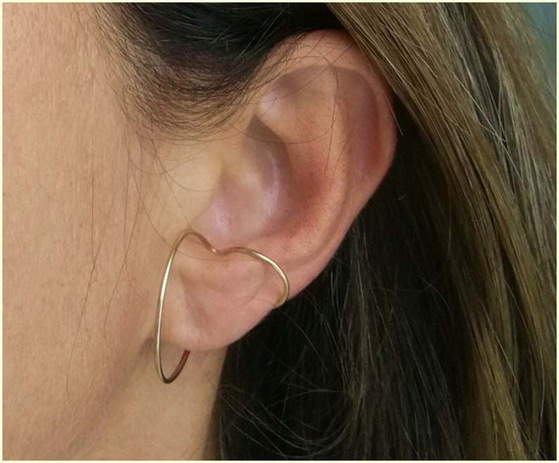 Trend ear cuff 2 en 1 nuevo earcuff gold ear cuff piercing falso debe tener un regalo de cumpleaños para ella imagen 2