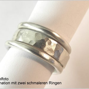 Ring Bandring 925 Sterling Silber für Männer Herrenschmuck gehämmert Geschenk Geburtstagsgeschenk für Ihn Damenring Ehering Bild 2